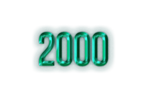 2000 subscribers celebration greeting Number with rustic steel design png