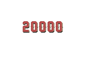 20000 suscriptores celebracion saludo número con retro diseño png