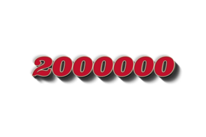 2000000 subscribers celebration greeting Number with rustic steel design png