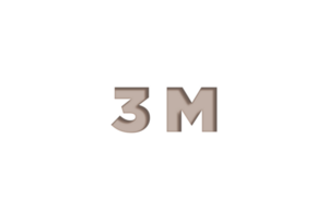 3 million subscribers celebration greeting Number with engrave design png