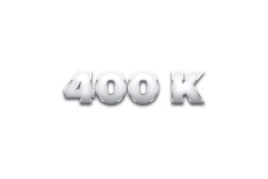 400 k subscribers celebration greeting Number with metal design png