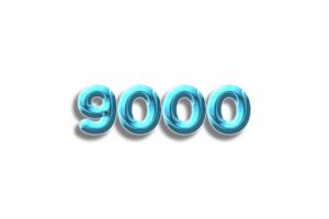 9000 subscribers celebration greeting Number with plastic design png