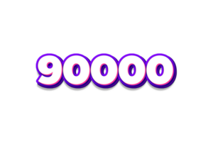 90000 iscritti celebrazione saluto numero con viola e rosa design png