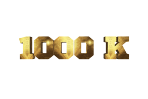 1000 k subscribers celebration greeting Number with brass design png