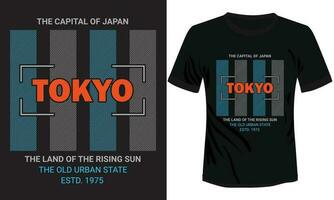 Colorful Tokyo city vector t-shirt illustration in black background