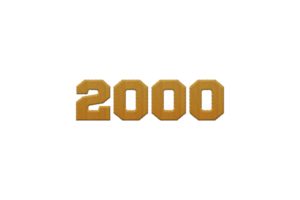 2000 suscriptores celebracion saludo número con bordado diseño png