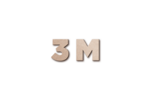 3 million subscribers celebration greeting Number with card board design png