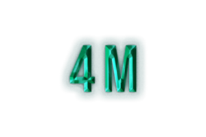 4 million subscribers celebration greeting Number with rustic steel design png