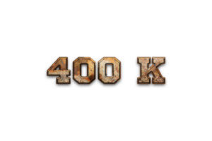 400 k subscribers celebration greeting Number with rustic design png