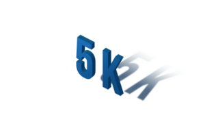 5 k subscribers celebration greeting Number with isomatric design png