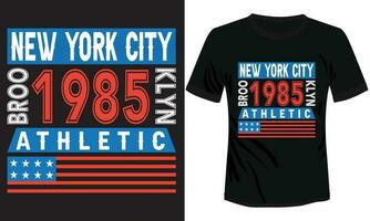 Nueva York clásico vector camiseta diseño con el brooklyn texto listo para imprimir camiseta diseño. atlético 1985 brooklyn vector diseño