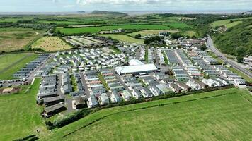 statico caravan parco nel il UK visto a partire dal il aria video