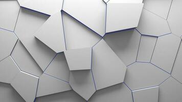 abstract extruded voronoi blocks background minimal blue clean corporate wall 3d geometric surface illustration polygonal elements displacement photo