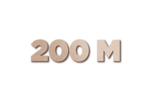 200 million subscribers celebration greeting Number with card board design png