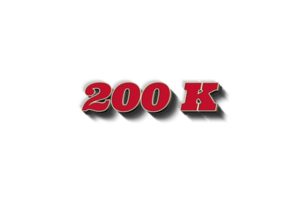 200 k subscribers celebration greeting Number with rustic design png