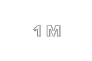 1 million subscribers celebration greeting Number with glass design png