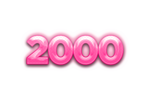 2000 subscribers celebration greeting Number with pink design png