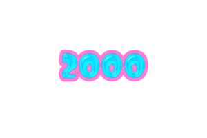 2000 subscribers celebration greeting Number with jelly design png