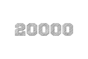 20000 subscribers celebration greeting Number with pencil sketch design png