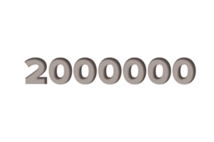 2000000 subscribers celebration greeting Number with wooden engraved design png