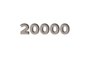 20000 subscribers celebration greeting Number with engraved design png