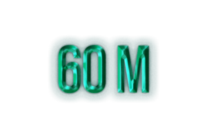 60 million subscribers celebration greeting Number with rustic steel design png