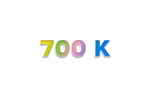 700 k abonnees viering groet aantal met 3d verdrijven ontwerp png