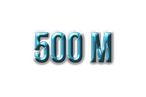 500 million subscribers celebration greeting Number with plastic design png