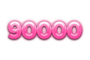 90000 prenumeranter firande hälsning siffra med rosa design png