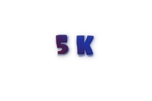 5 k subscribers celebration greeting Number with ink design png