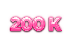 200 k prenumeranter firande hälsning siffra med rosa design png