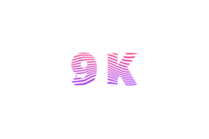 9 k subscribers celebration greeting Number with waves design png