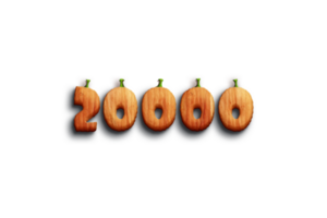 20000 abonnees viering groet aantal met pompoen ontwerp png