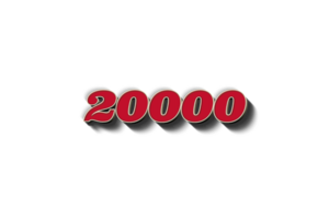 20000 subscribers celebration greeting Number with rustic design png