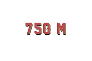750 million subscribers celebration greeting Number with retro design png