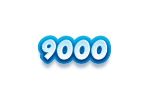 9000 iscritti celebrazione saluto numero con modren blu design png