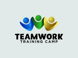 People logo design related to teamwork training camp vector