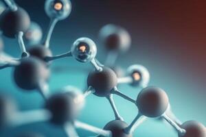 Molecular structure with connections between atoms. photo