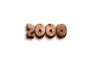 2000 subscribers celebration greeting Number with bakery design png