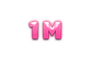 1 million subscribers celebration greeting Number with pink design png