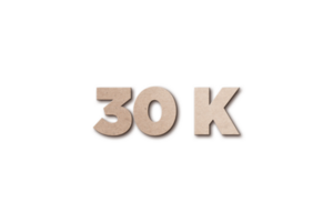 30 K iscritti celebrazione saluto numero con carta tavola design png