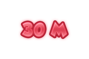 30 million subscribers celebration greeting Number with chalk design png