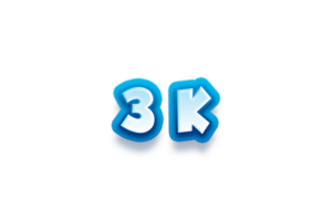 3 k abonnees viering groet aantal met modren blauw ontwerp png