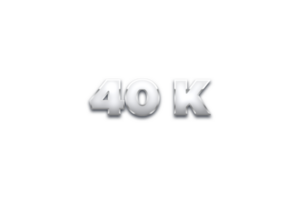 40 k subscribers celebration greeting Number with metal design png