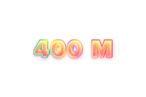 400 millón suscriptores celebracion saludo número con caramelo color diseño png