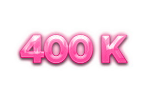 400 k prenumeranter firande hälsning siffra med rosa design png