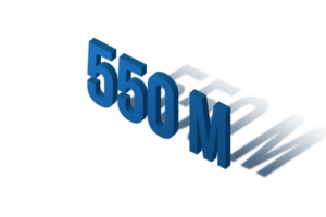 550 million subscribers celebration greeting Number with design png