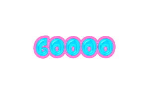 60000 iscritti celebrazione saluto numero con gelatina design png