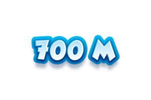 700 million subscribers celebration greeting Number with modren blue design png