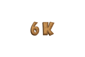 6 k prenumeranter firande hälsning siffra med lera design png